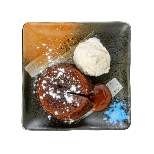 CHOCOLATE SOUFFLÉ WITH LIQUID CENTRE AND VANILLA ICE CREAM CHOCOLATE SOUFFLÉ WITH LIQUID CENTRE AND VANILLA ICE CREAM